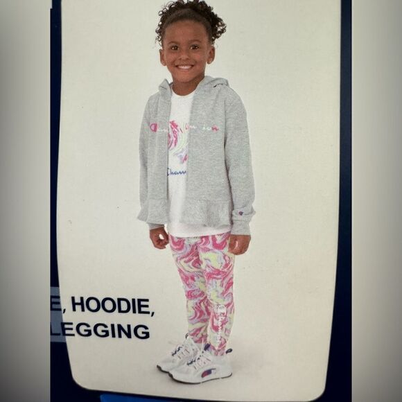 NWT CHAMPION GIRL 3 piece set TEE HOODIE LEGGINGS - Picture 1 of 3